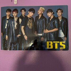 BTS K-pop Band Large Laminated Poster 22”x 33.5” Pre-loved corners have pin Mark
